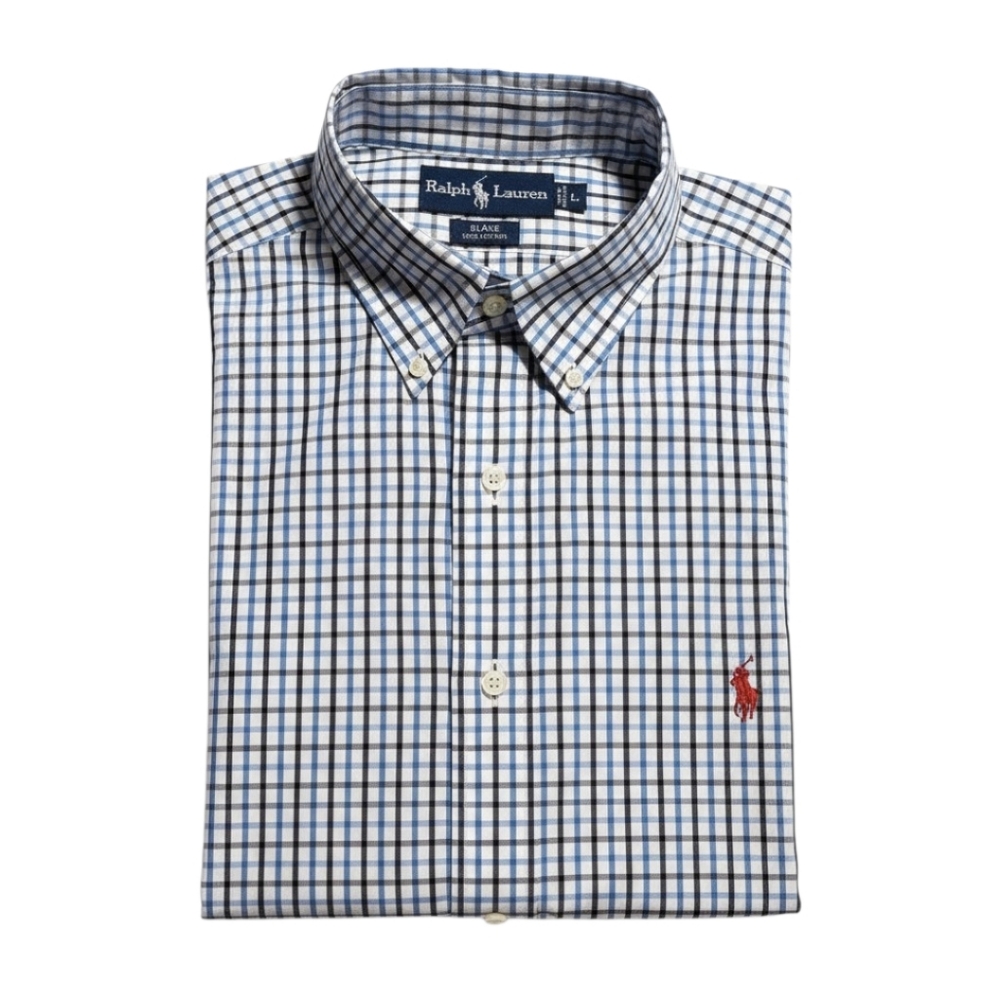 Polo Ralph Lauren Blake Fit Large Plaid Button Down Shirt 100% Cotton